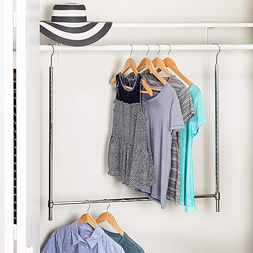 Amazon Com Honey Can Do Hng 01816 Chrome Adjustable Hanging Closet Rod 1 Pack Home Kitchen