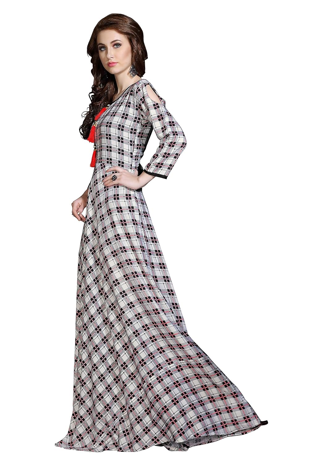 mashur fab reyon cotton print indo-western long anarkali gown(multicolour_stiched)