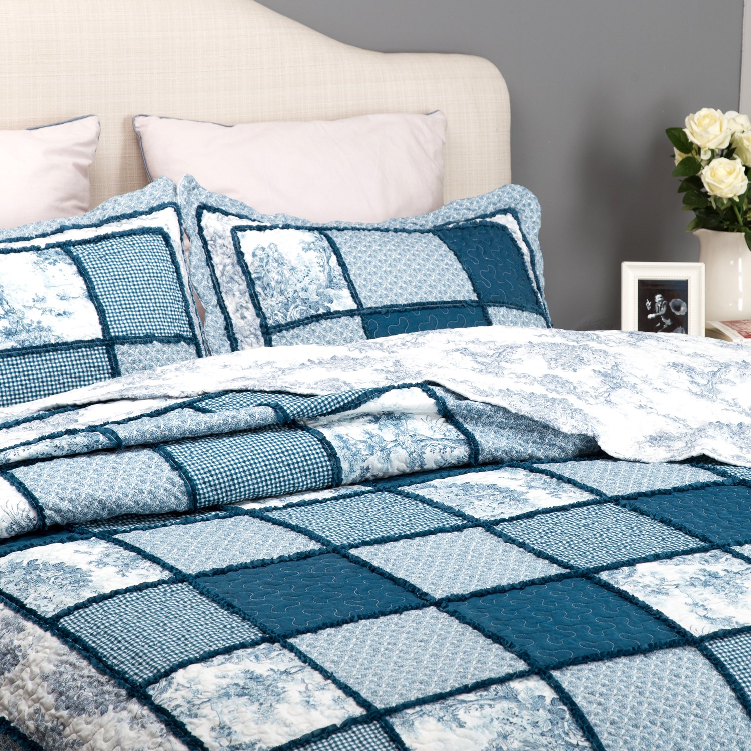 Printed Quilt Coverlet Set Full/Queen Size(90\