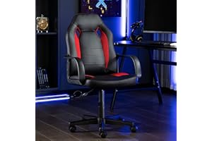 SNUGWAY Ergonomic Height Adjustable 360 Swivel Computer Desk PU Leather Gaming Chair, 5.5 ft, Red