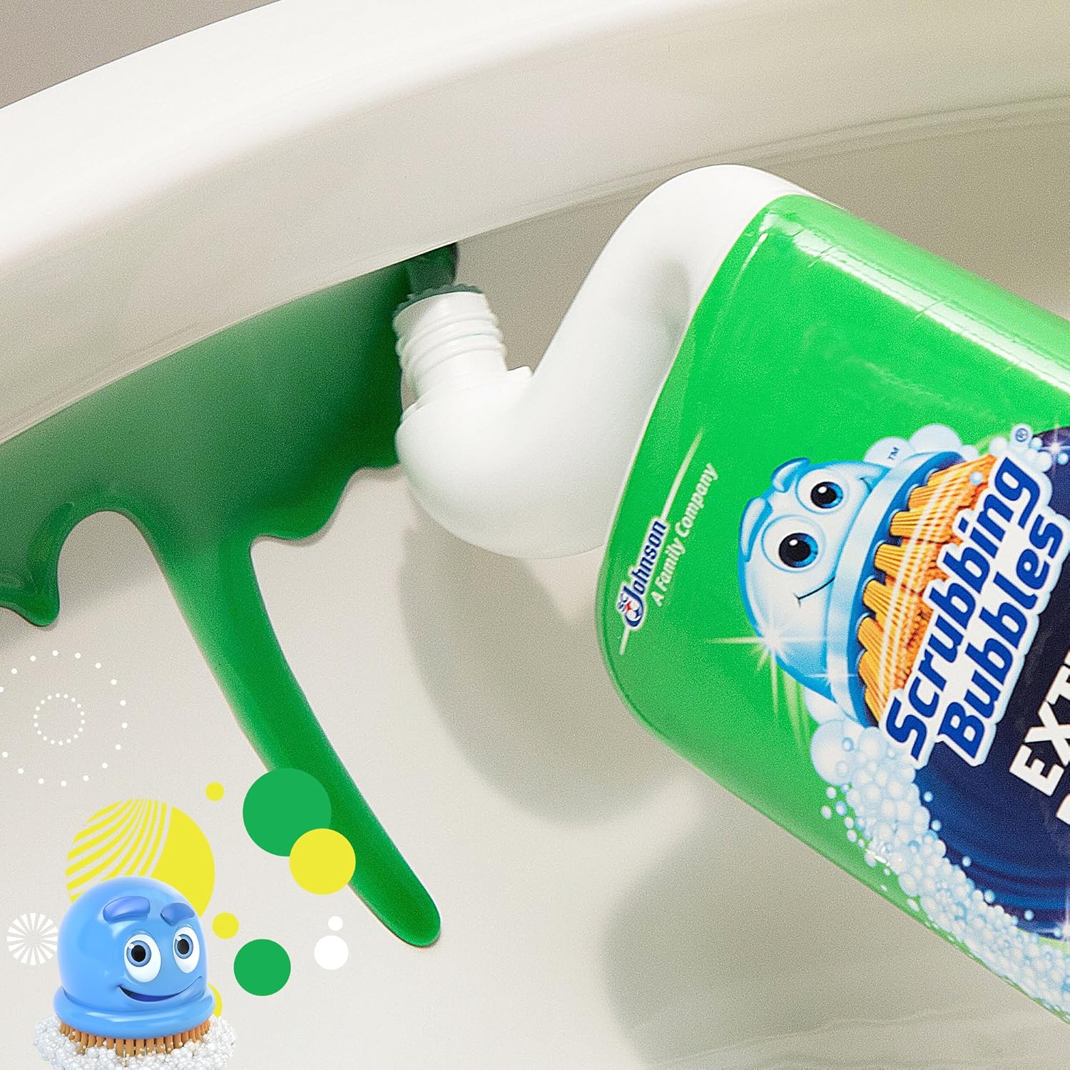 Scrubbing Bubbles Toilet Bowl Cleaner and Power Stain Destroyer, Removes Limescale, Hard Water, and Stains. Extended Neck to ensure Freshness, Rainshower Scent, 24 oz: Industrial & Scientific