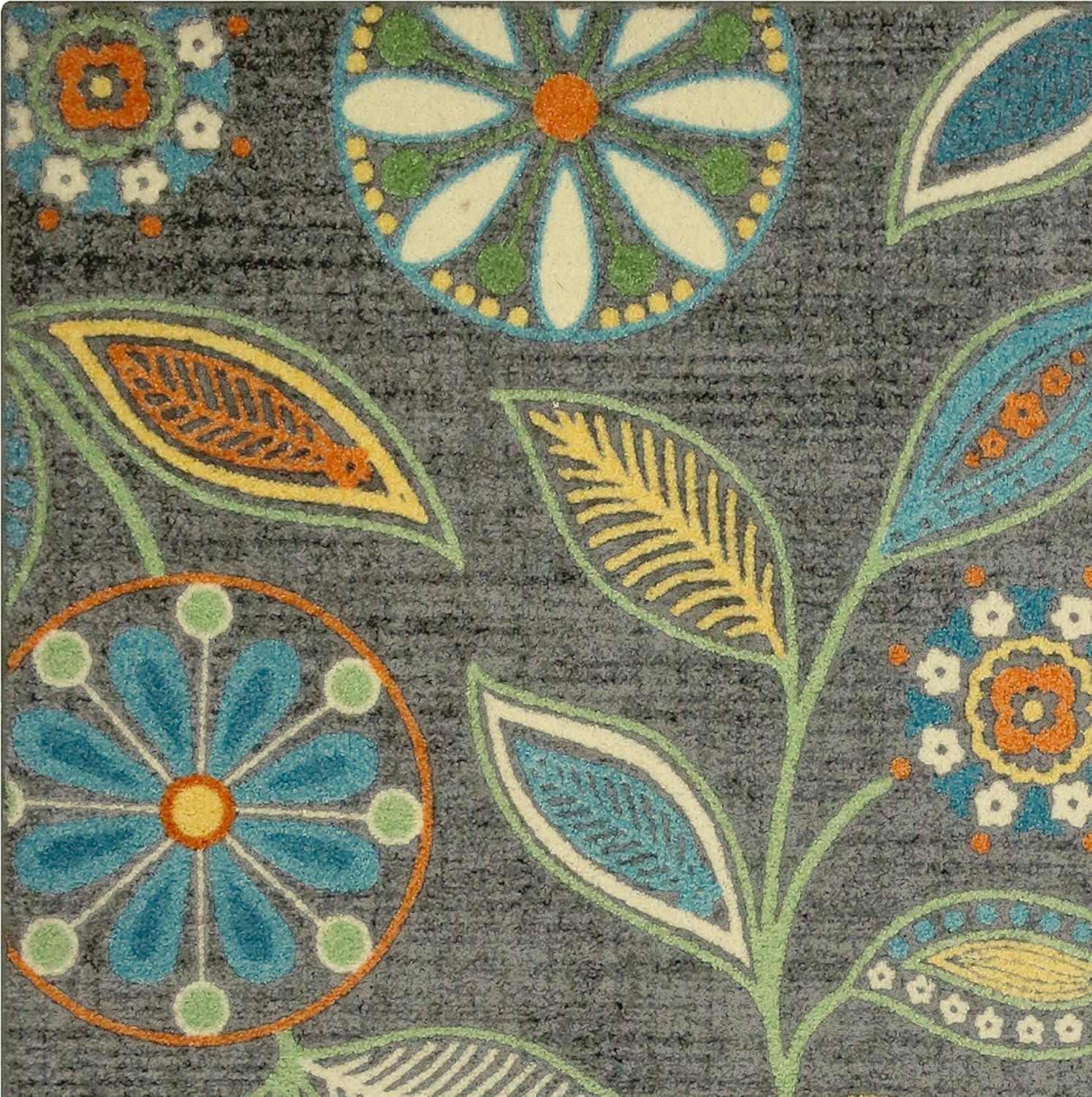 Maples Rugs Reggie Floral Kitchen Rugs Non Skid Accent Area Carpet [Made in USA], Multi, 2'6 x 3'10: Furniture & Decor