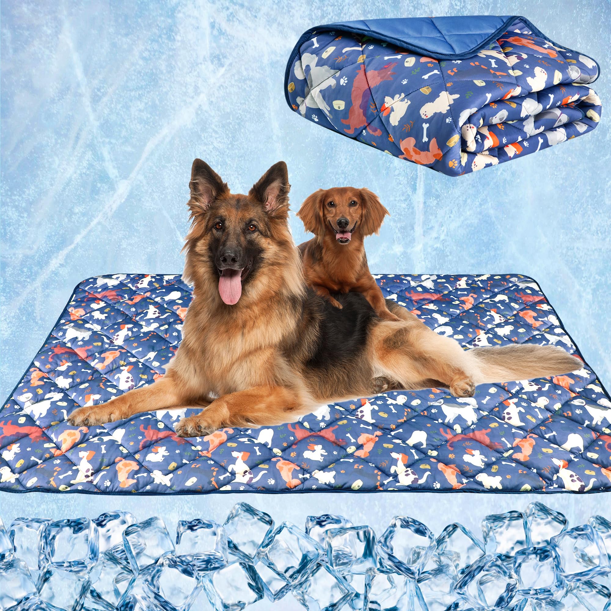 Photo 1 of wegreeco Pet Dog Cooling Mat for Cats,Lightweight Bed Outdoor Cooling Blanket for Dogs and Cats,Small Medium Large Puppy Cool Pad for Dogs,Cute M