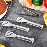 FANTESI 4 Pcs 7in Stainless Steel Kitchen Tongs Food Serving Buffet Frying view 5