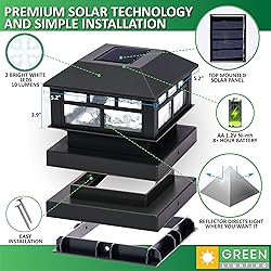 GreenLighting Modern Solar Post Cap Lights Fits 4x4