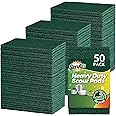 SCRUBIT Scouring Pads - Heavy Duty Scrub Pads for Cleaning Dishes - Non-Scratch - Reusable - Green (50)