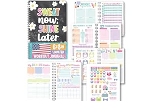 HADLEY DESIGNS Fitness Journal for Women - Workout Journal for Women, Food and Fitness Journals, Undated Workout Log Book Planner, Exercise and Gym Journals, Exercise Planner Weight Loss Tracker