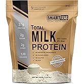 Smart138 Total Milk Protein - 80% Casein 20% Whey - RBST/rBGH Hormone Free, Gluten-Free, Soy-Free, Non-GMO, USA, Keto Low Carb, Natural BCAAs (1000g / 2.2lbs, Unflavored)