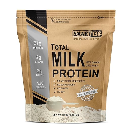 Total Milk Protein // 80 Casein 20 Whey // GlutenFree, SoyFree, NonGMO, USA, Keto Low Carb