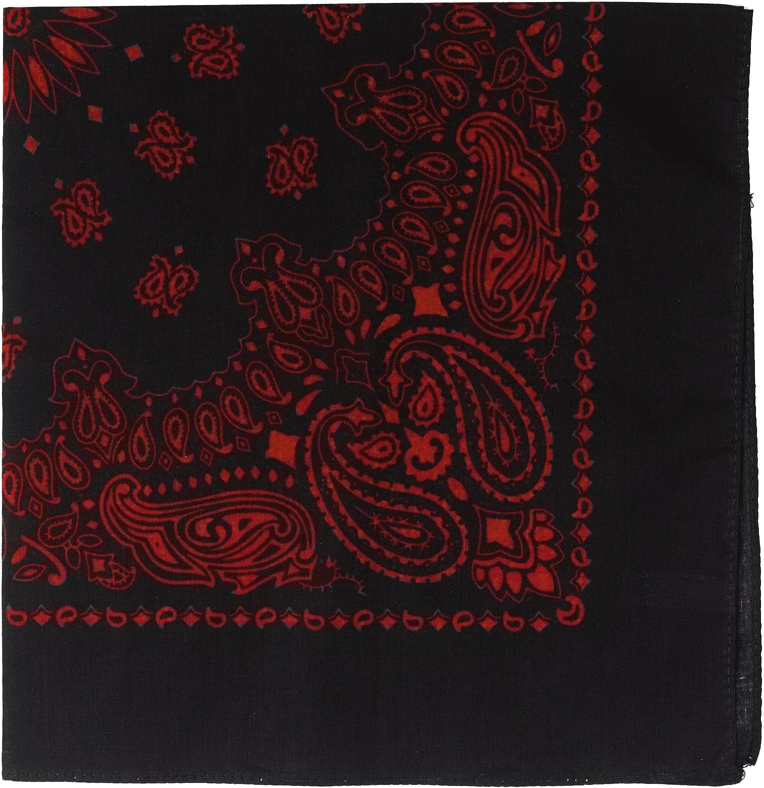 Military Army Trainmen Paisley Bandanas (Black/Red - 22")