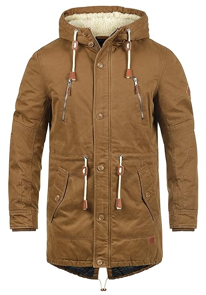 Blend Kenny Herren Jacke Parka Mantel Lange warme Übergangsjacke gefüttert mit Teddy-Futter und Kapuze