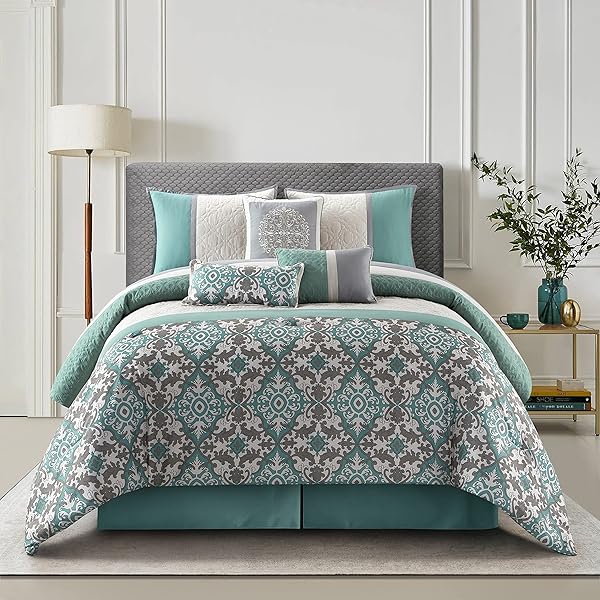 Better Homes Gardens Coventry 12Piece Teal Bed In A Bag Comforter Set