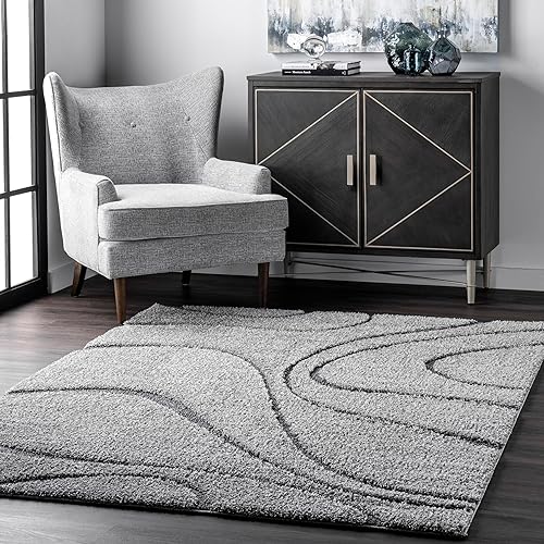 nuLOOM Carolyn Modern Shag Area Rug 8x10 Shag Area Rug