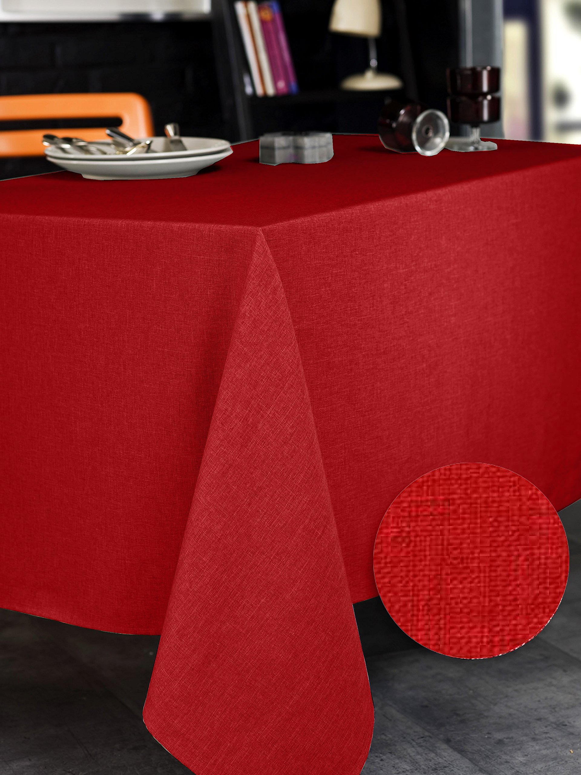 CALITEX 3372360502904 Rectangular Polyester Tablecloth, polyester, cerise, 200x150 cm