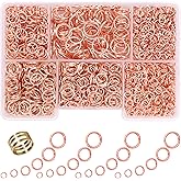 GMMA Rose-Gold Jump Rings for Jewelry Making 1400 Pcs 6 Sizes/Box Jump Rings with Open/Close Tool for Necklace Bracelet Repair Keychains Jewelry Making Supplies (Rose-Gold)