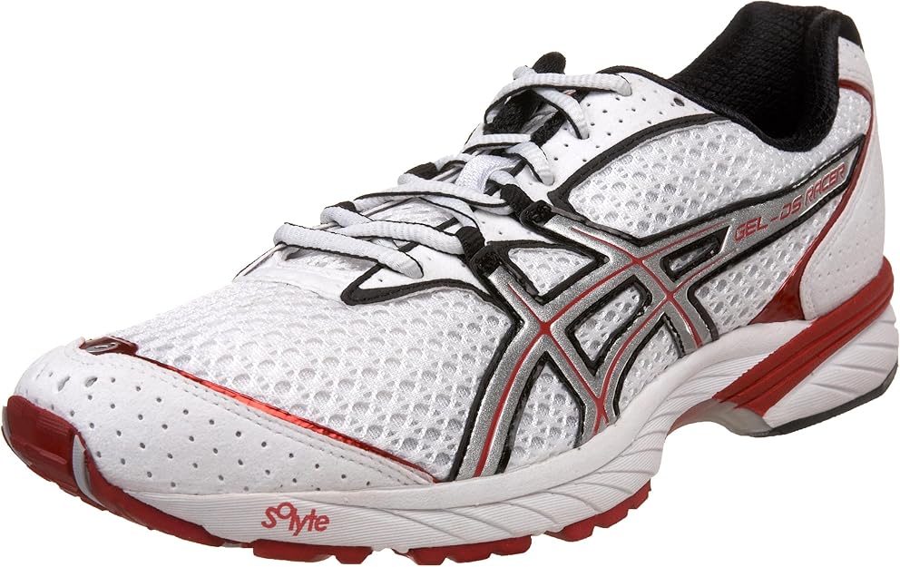 Asics Men's Gel DS Racer 8 Running Shoe White/Lightning/Red G910N0193 6 ...