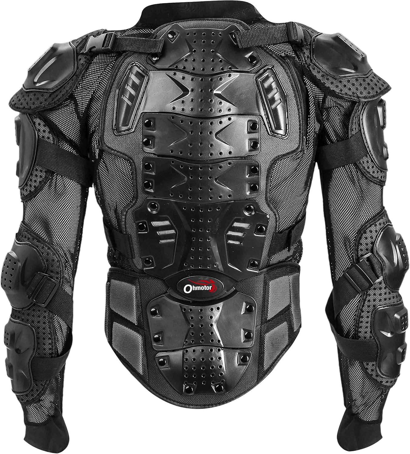 OHMOTOR Motorcycle Motorbike Full Body Armor Protector Pro Street Motocross ATV Guard Shirt Jacket with Back Protection(Black, L): Automotive