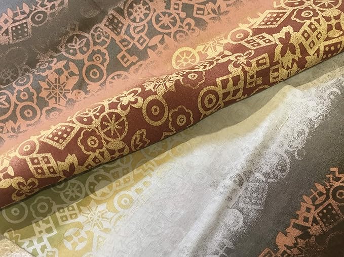 Amazon 生地屋すず木 1ｍ価格 綿麻 和柄 シーチング コットン リネン 布 生地 カットクロス 茶 ハンドメイド用品 Diy 布 生地 通販