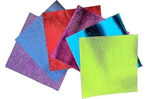 Leather for Crafting and Jewelry Making 3 (Bright Metallic, 5x5In/ 12x12cm)