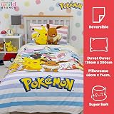 Pokémon Official Duvet Set Single Pikachu Reversible Poly-cotton Bedding view 5