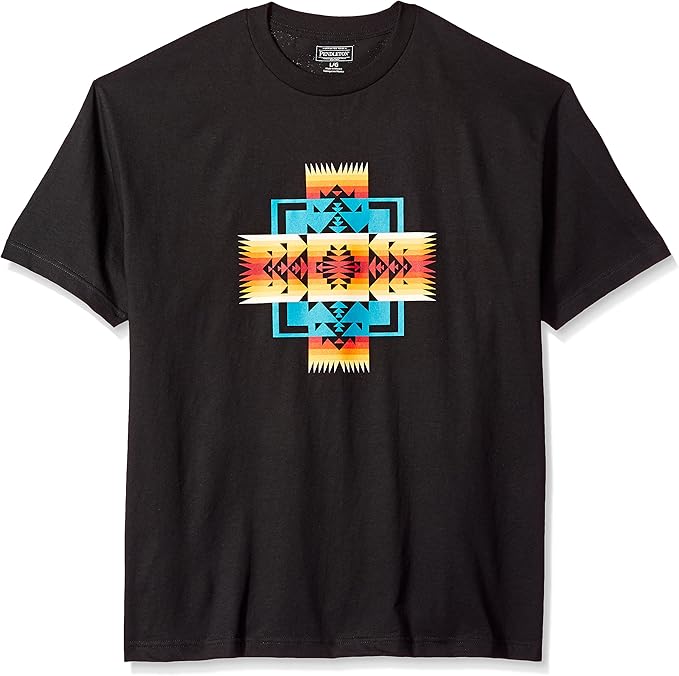 Pendleton Men's Short Sleeve Chief Joseph TShirt, Black, XL