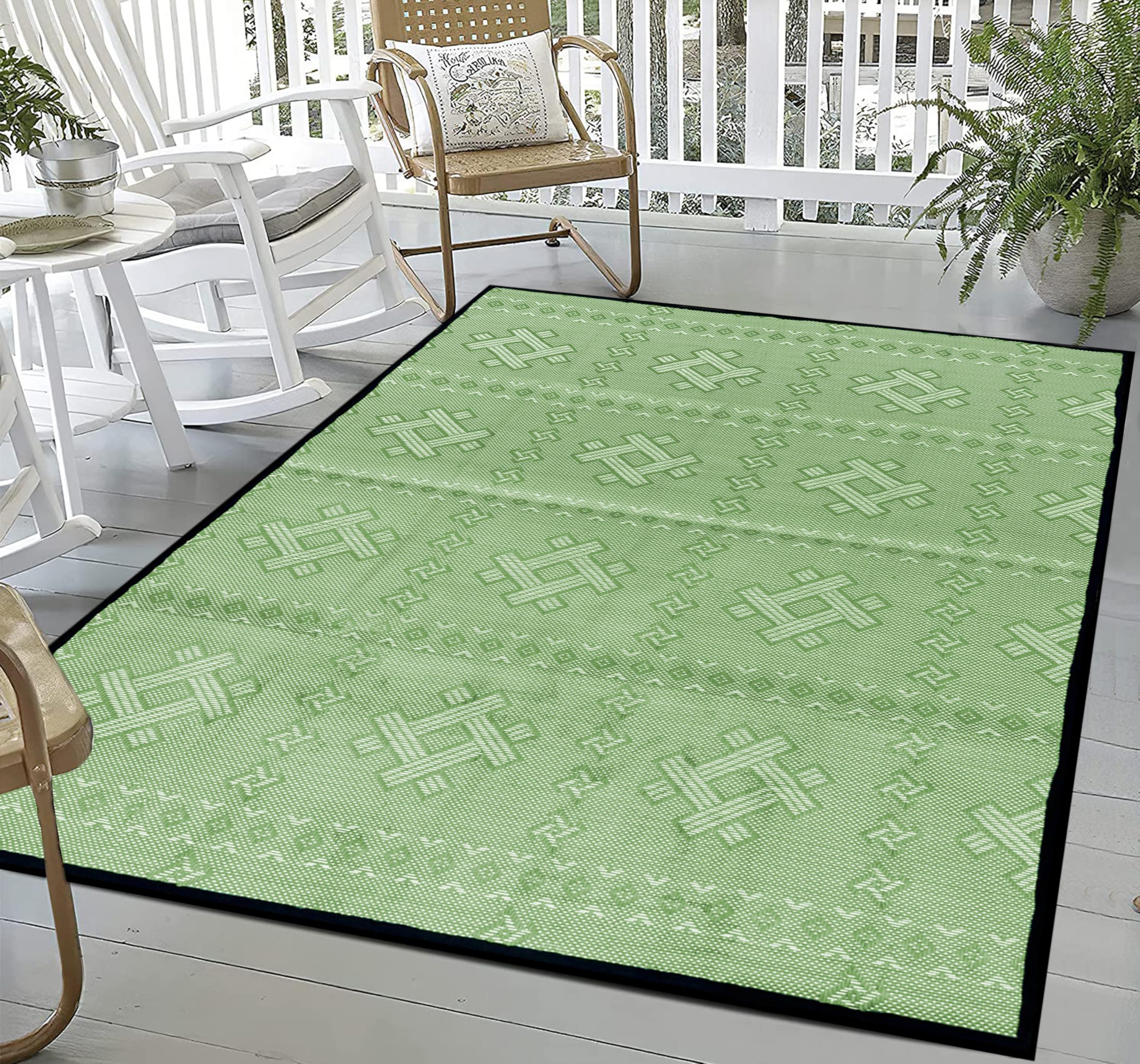 ARSUK Outdoor Plastic Rug (150 x 100 cm) - Weatherproof, Indoor and Outdoor Use, Ideal for Garden, Camping, Patio, Balcony Carpet, Picnic, Backyard, Lightweight, Foldable, Recyclable Material