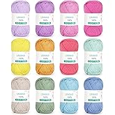 Katech 1OO% Cotton Yarn for Crocheting &amp; Knitting&ndash;Baby Cotton Yarn (D) | 12-Color of 137 Yards/1.76 oz Sport Weight CYC #2-Soft &amp; Breathable-Ideal for Dishcloths, Baby Clothes, Potholders &amp; Crafts