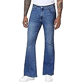 MZNBURAM Men's Stretch Slim Fit Bell Bottom Denim Disco Pants Flared Jeans-31 Inseam