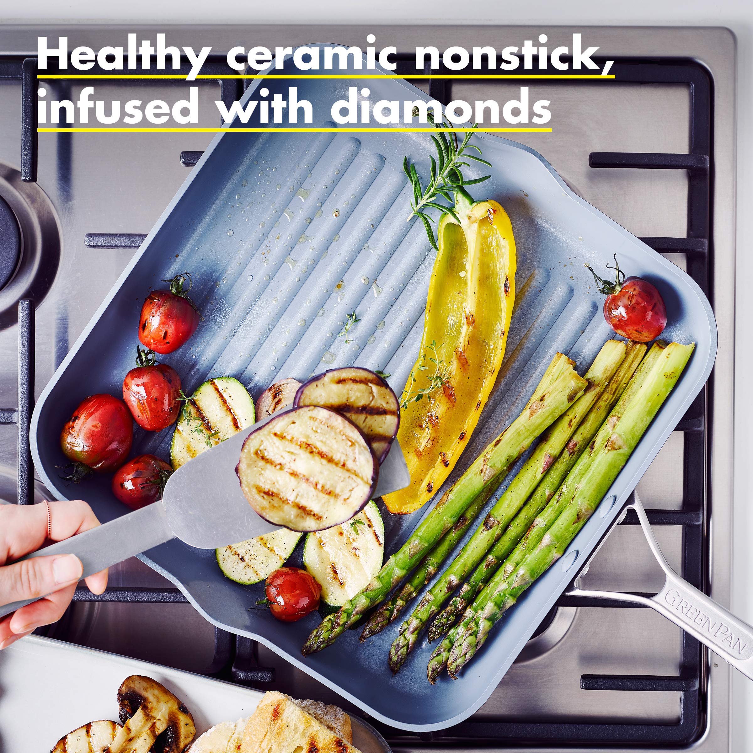 GreenPan Paris Hard Arlo Might Non-Stick Ceramic Square Grill Pan