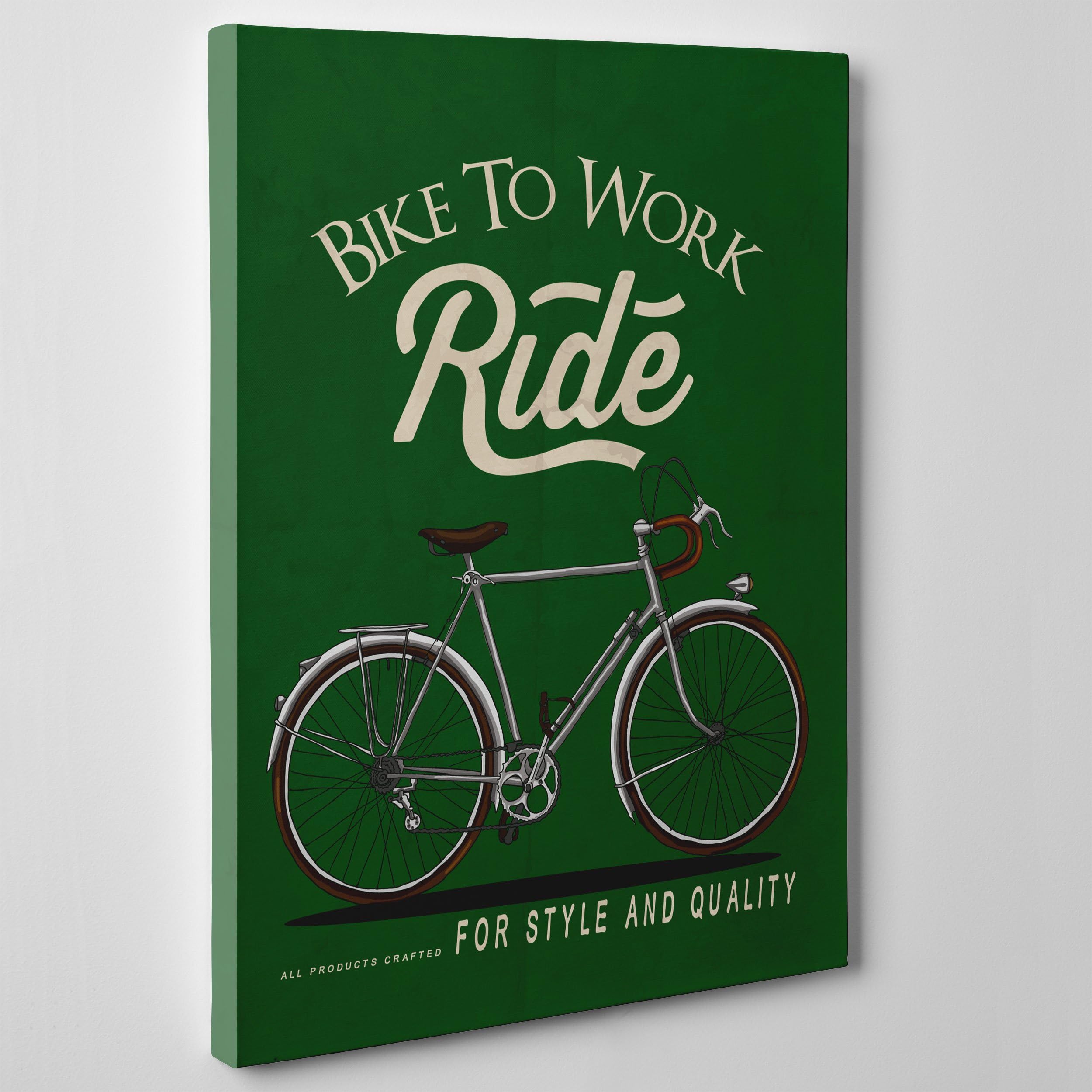 CANVAS MODERN PAINTING - RETRO Bicycle Graphic Illustration Vintage - 12x16'' (30x40cm) - Thickness 4cm (cod.033)