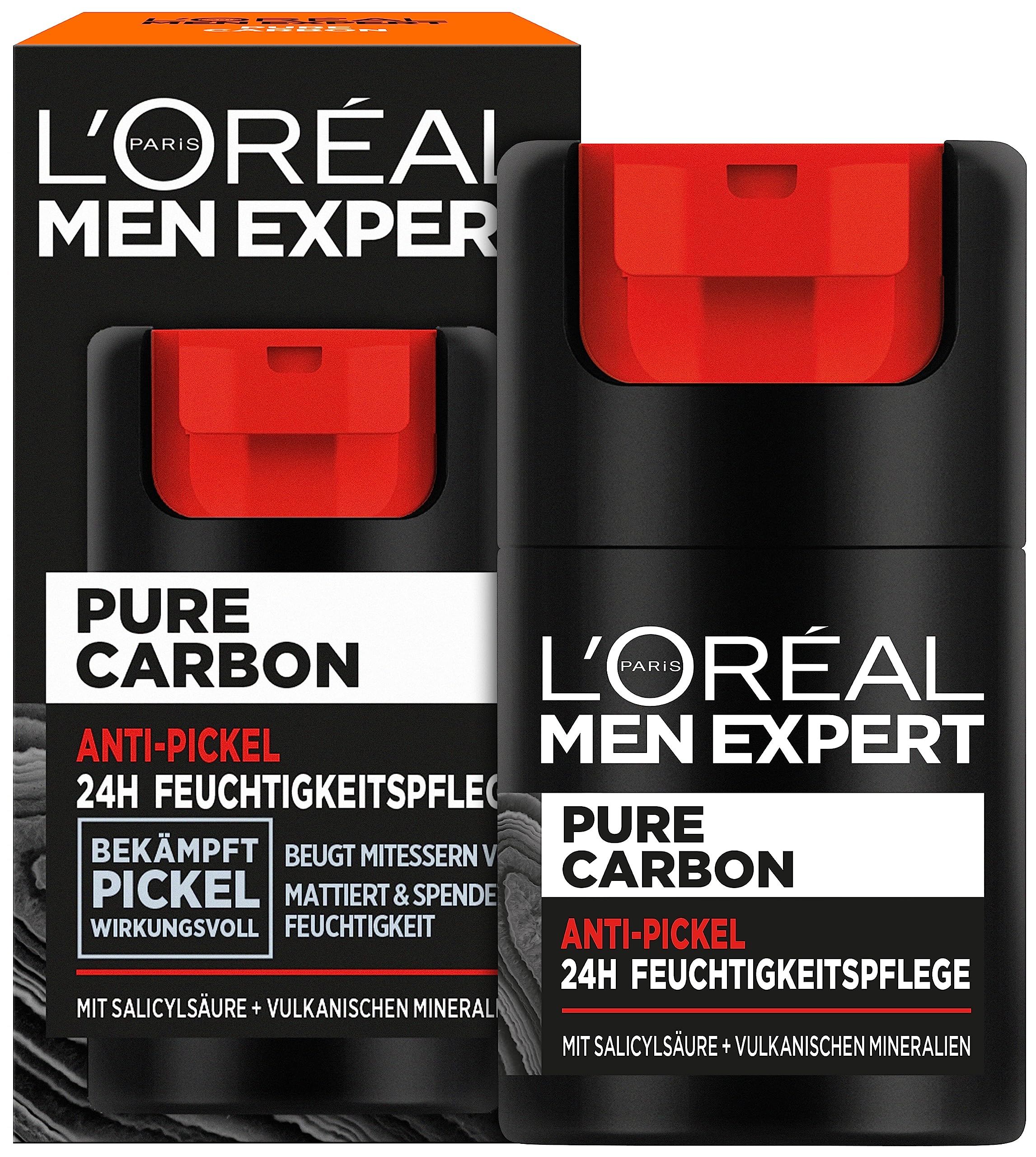 L'Oréal Men Expert Anti-Pimple Moisturiser, Effectively Fights Pimples, Pure Carbon, 1 x 50 ml