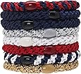 L. Erickson Grab & Go Ponytail Holders, Americana, Set of Eight - Exceptionally Secure with Gentle Hold