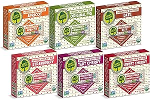 Happy Village Organic Fig & Nut Bars, VARIETY (24 Pack, 1.4 OZ each), Gluten Free, No Refined Sugar, Kosher, Non-GMO, Vegan, Good Source of Fiber, Organic Healthy Snack Bars - 4 bars of Each Flavor