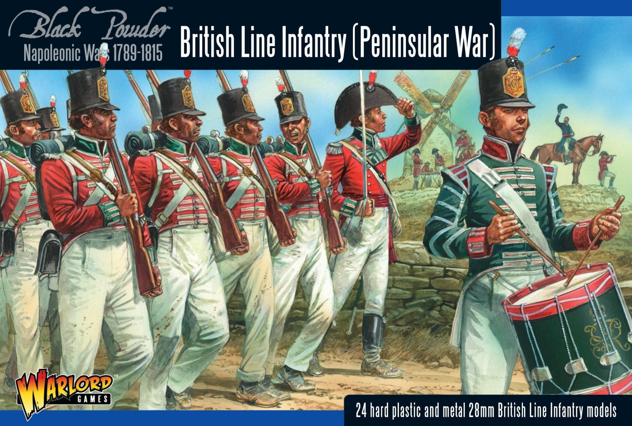 Peninsular War British Line Infantry - 28mm Scale Plastic Miniatures for Black Powder by Warlord Games - Highly Detailed Napoleonic Era for Table-top Wargaming