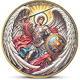Archangel Michael Challenge Coin, Saint Michael Psalm 91 Protection Pocket Token – Christian Angel Gift, Spiritual Prayer Medallion, Zinc Alloy with Protective Case