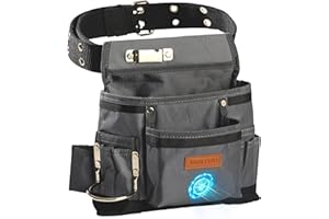 VIDAR TOOLS Small Tool Belt Pouches,Tool Belts for men,magnetic tool belt,11-Pockets,Electrician Construction,Carpentry.Heavy Duty nylon belt with metal buckle.1680D Oxford.