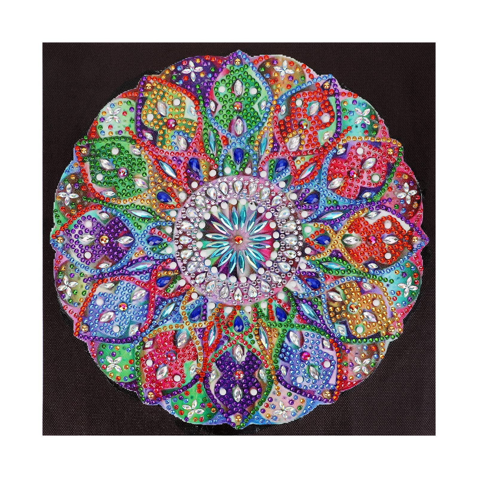 VETPW 5D DIY Mandala Flower Partial Drill Diamond Art Painting, Special Shaped DIY Diamond Rhinestone Painting Embroidery Pictures Cross Stitch Craft Arts for Home Wall Decor (30x30CM)