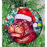 Generic Hippopotamus Ornament - Hippo Santa Christmas Ornament