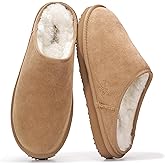 Project Cloud Mens Slippers 100% Genuine Leather and Genuine Shearling Lining – House Slippers for Men with Memory Foam Insol