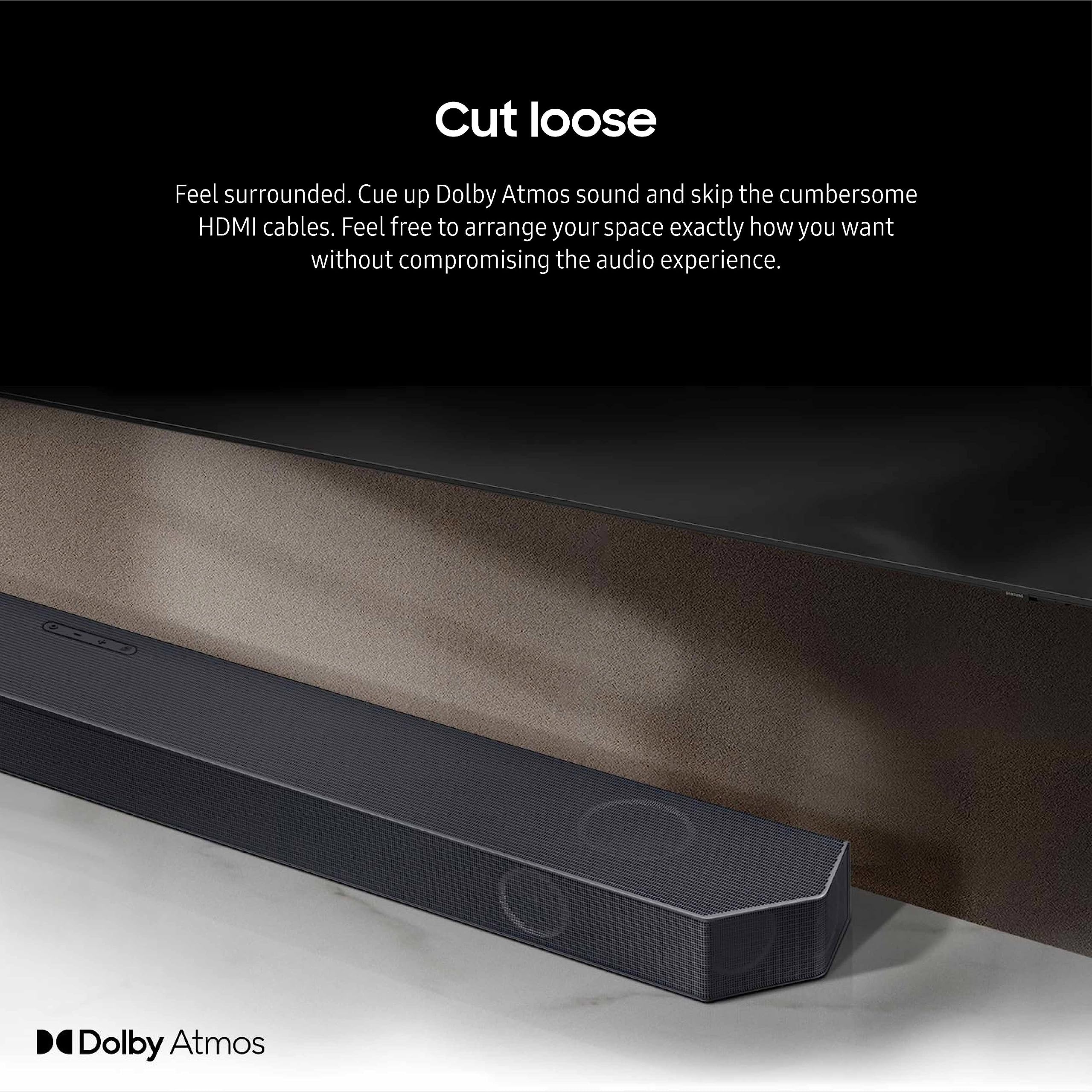 SAMSUNG HW-Q910C 9.1.2ch Soundbar w/ Wireless Dolby Audio, Rear Speaker Included, Q-Symphony, SpaceFit Sound Pro, Adaptive Sound, Game Mode Pro, Airplay 2 with Alexa Built-In