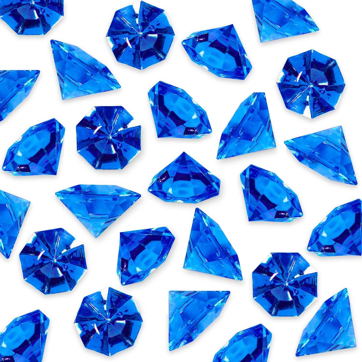 Vase Fillers - Acrylic Colorful Round Treasure Gemstones for Table Scatter, Vase Fillers, Event, Wedding, Arts & Crafts, Birthday Decorations Favor (36 Pieces) by Super Z Outlet (Royal Blue)