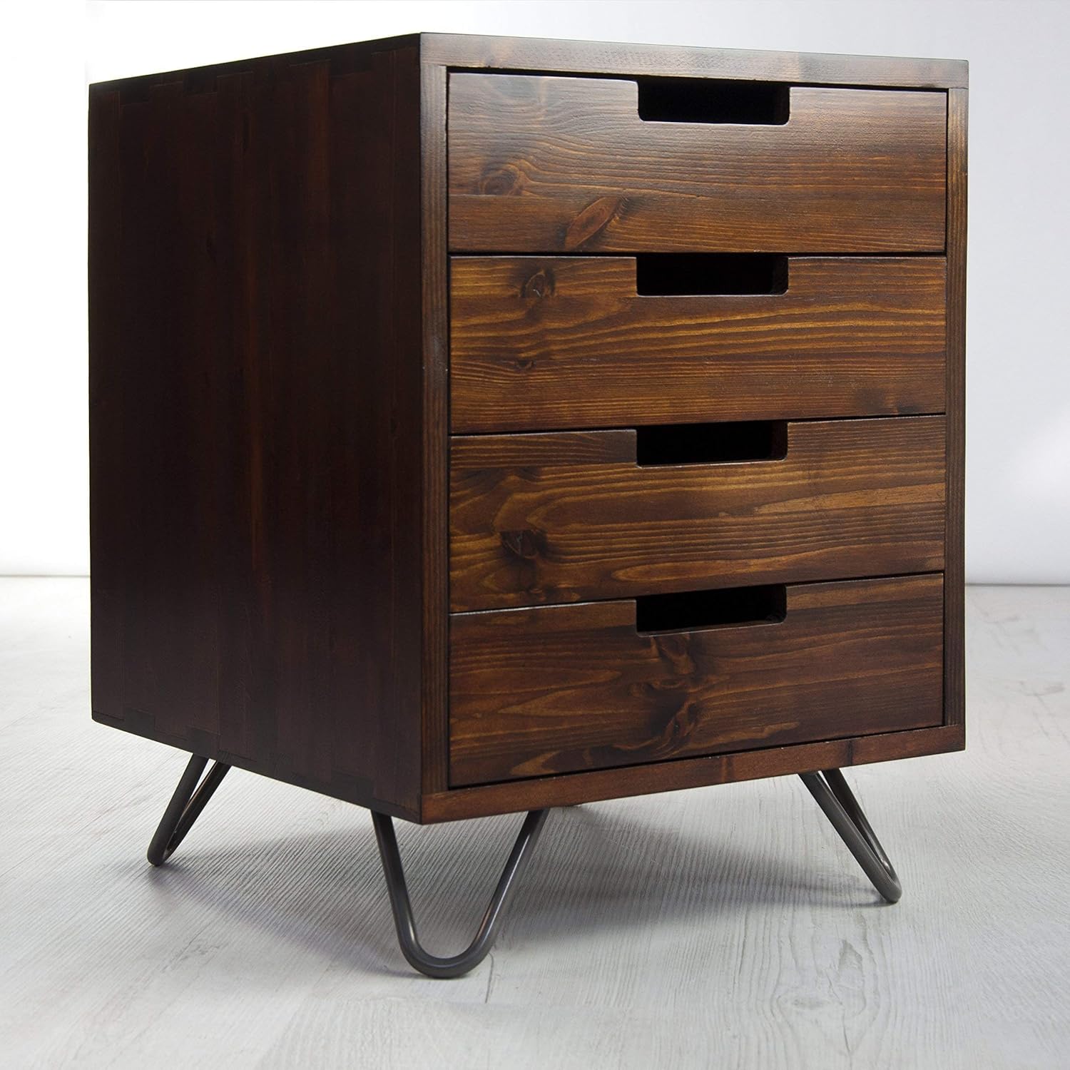 Vintage Retro Industrial Side Table Desk Unit Four Drawer Metal
