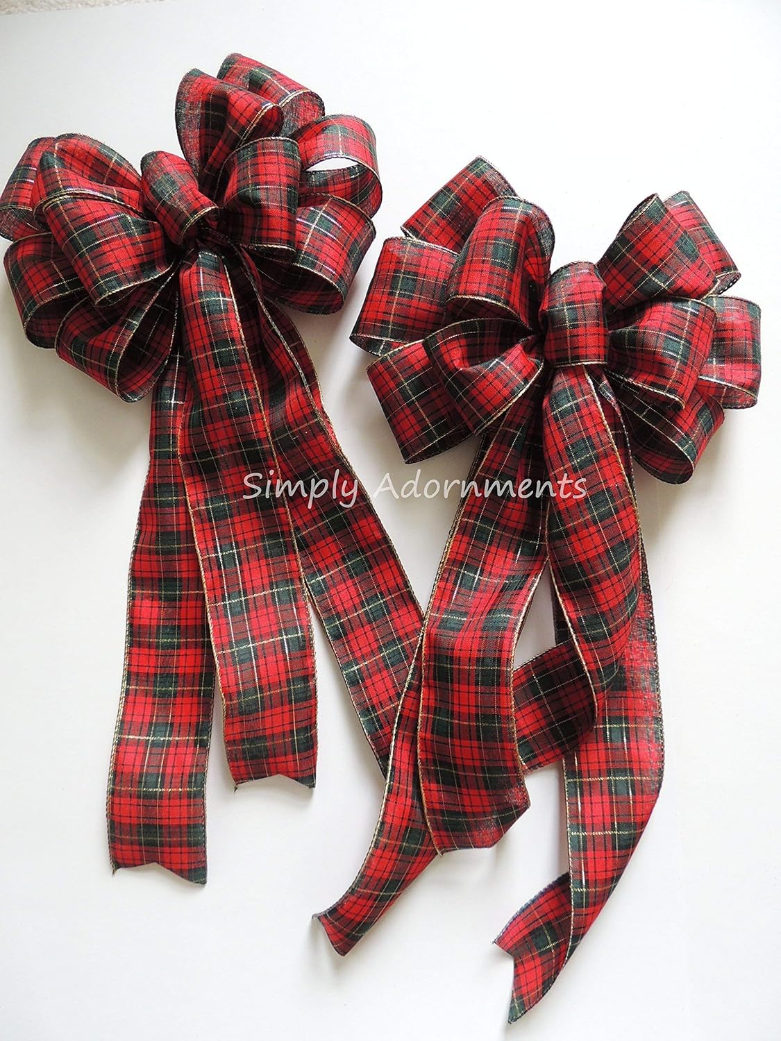 Tartan Woodland Christmas Bow Christmas Country Plaid Bow Red Green