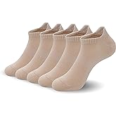 SERISIMPLE Women Ultra Thin Socks Viscose Bamboo Low Cut No Show Ventilating Ankle Anti Odor Arch Support Mesh Socks 5 Pairs