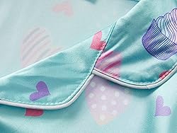 Topgal Girls Satin Coat Style Pajamas Summer Fall