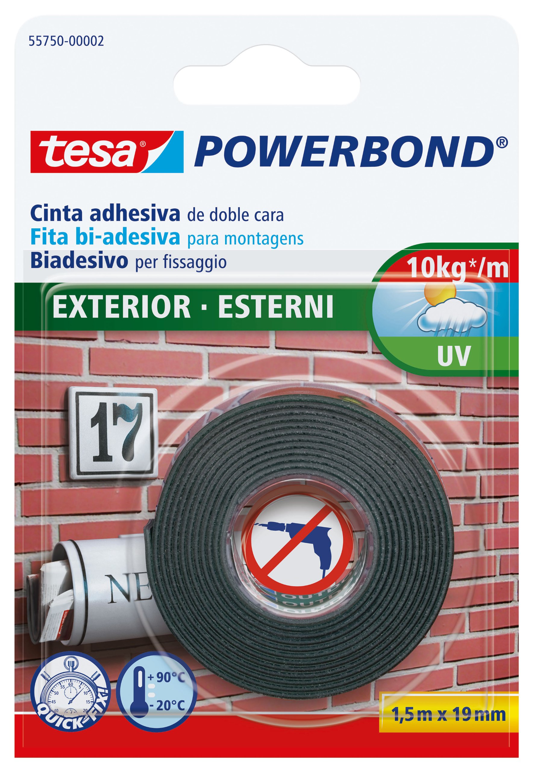 Tesa Powerbond Exterior 1, 5m x 19mm Blister