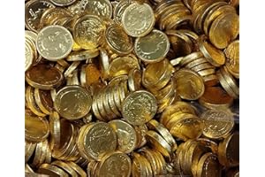 DM SWEETS Milk Chocolate Coins - 100 count Individually Wrapped in Gold Foil Quarter Size Coins