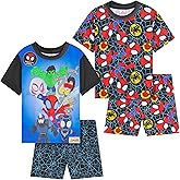 Marvel Spidey | Avengers Pajama Set for Boys, Teens, 2 Pack Soft T Shirt and Shorts Set, Kids PJs, Gifts for Boys