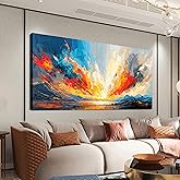 Canvas Wall Art Decor Wall Pictures for Living Room Canvas Art Wall Decor Coastal Landscape Wall Art Decorations Artwork for Walls Modern Colorful Wall Art Prints Bedroom Office Wall Art Decor 20" X 40"