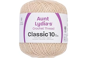 RED HEART Coats Crochet Aunt Lydia's Crochet, Cotton Classic Size 10, Ecru